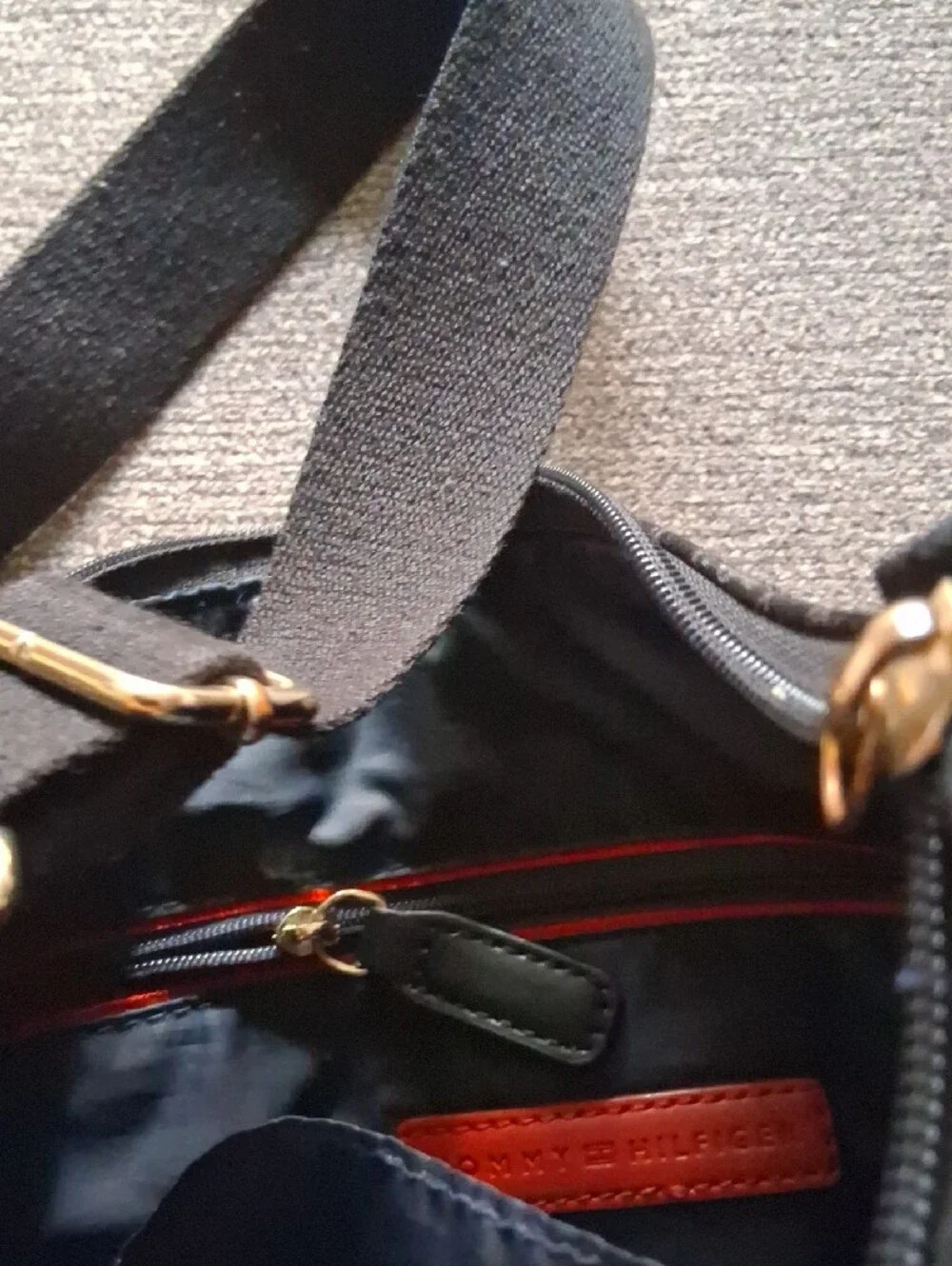 Tommy Hilfiger Dark Brown Monogram Crossbody Bag